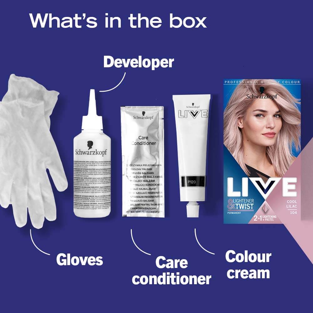Schwarzkopf Live Lightener & Twist Permanent Colour 104 Cool Lilac
