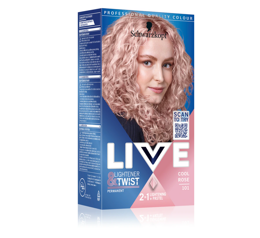 Schwarzkopf Live Lightener & Twist Permanent Colour 101 Cool Rose