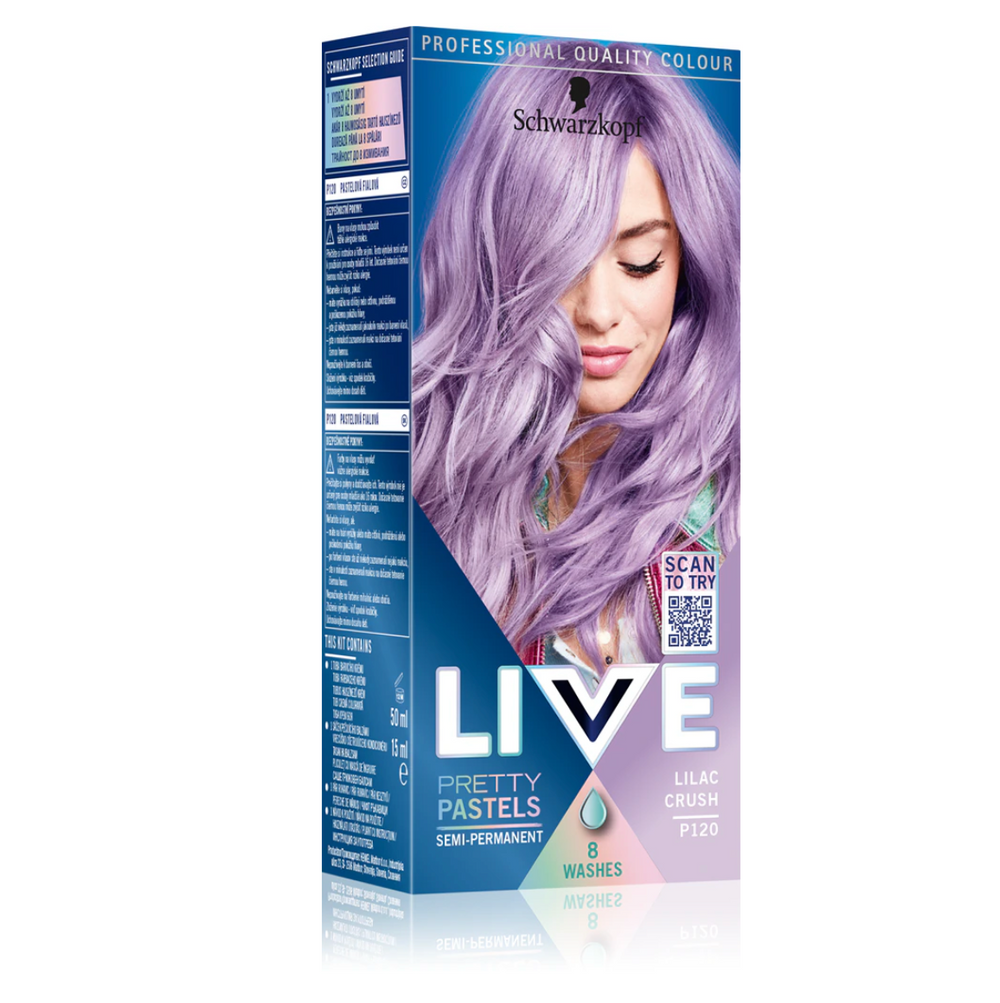 Schwarzkopf Live Pretty Pastels Semi Permanent Hair Colour Dye P120 Lilac Crush