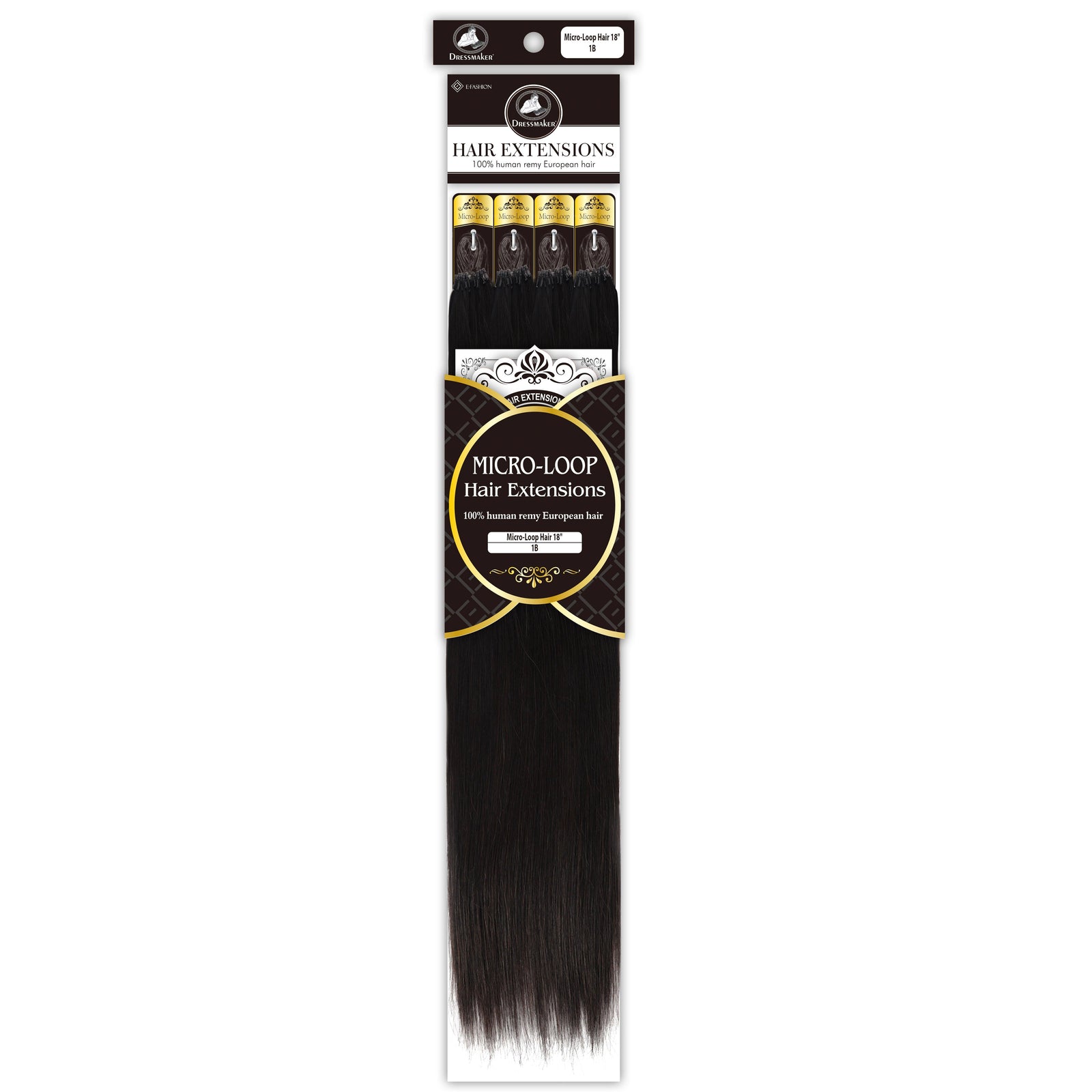 Dressmaker 100% Human Remy European Micro-Loop Straight Hair Extensions (100pcs)