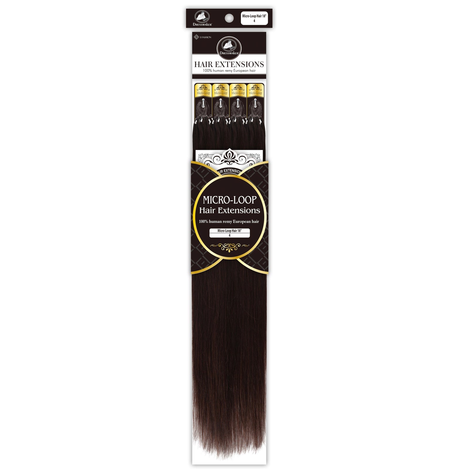 Dressmaker 100% Human Remy European Micro-Loop Straight Hair Extensions (100pcs)
