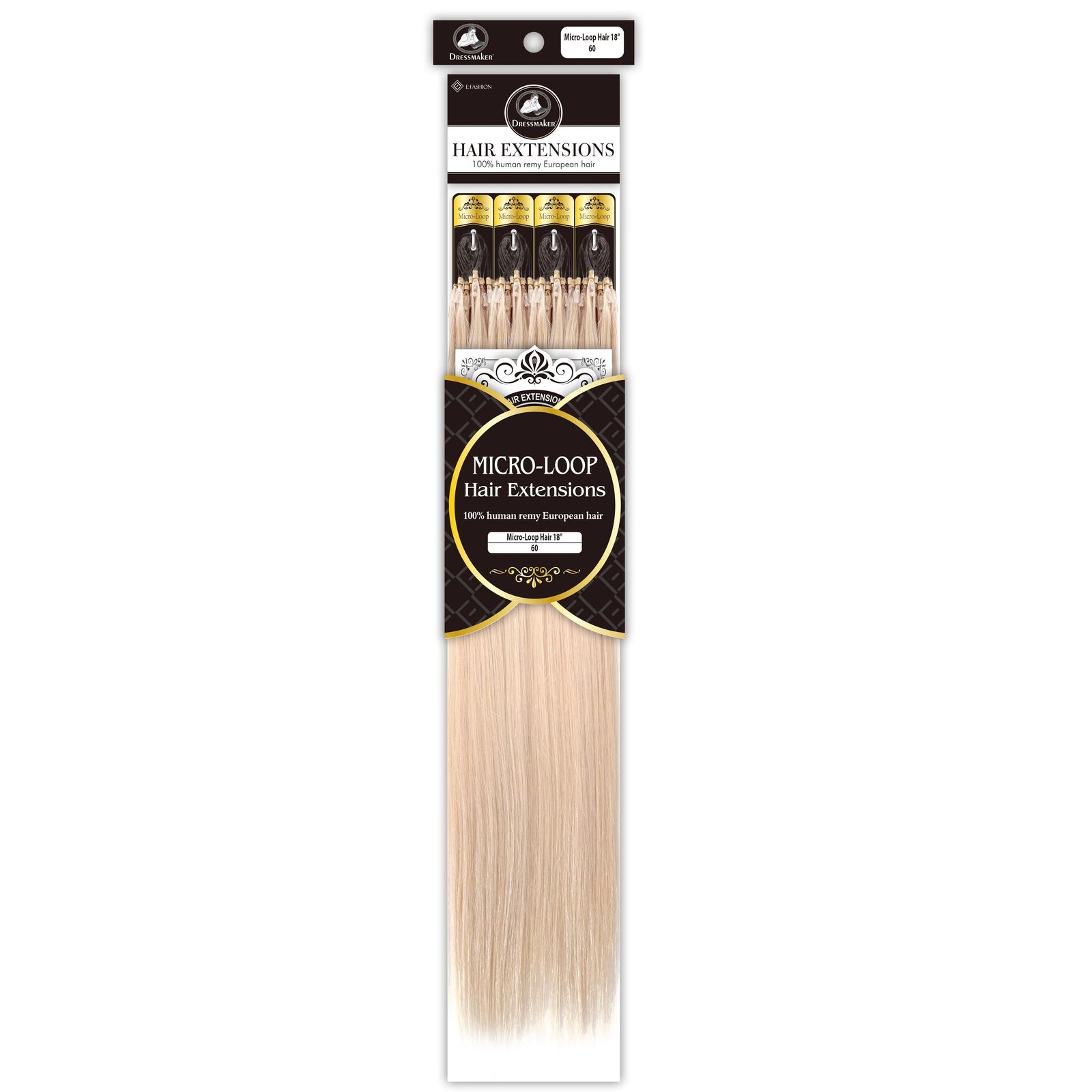 Dressmaker 100% Human Remy European Micro-Loop Straight Hair Extensions (100pcs)