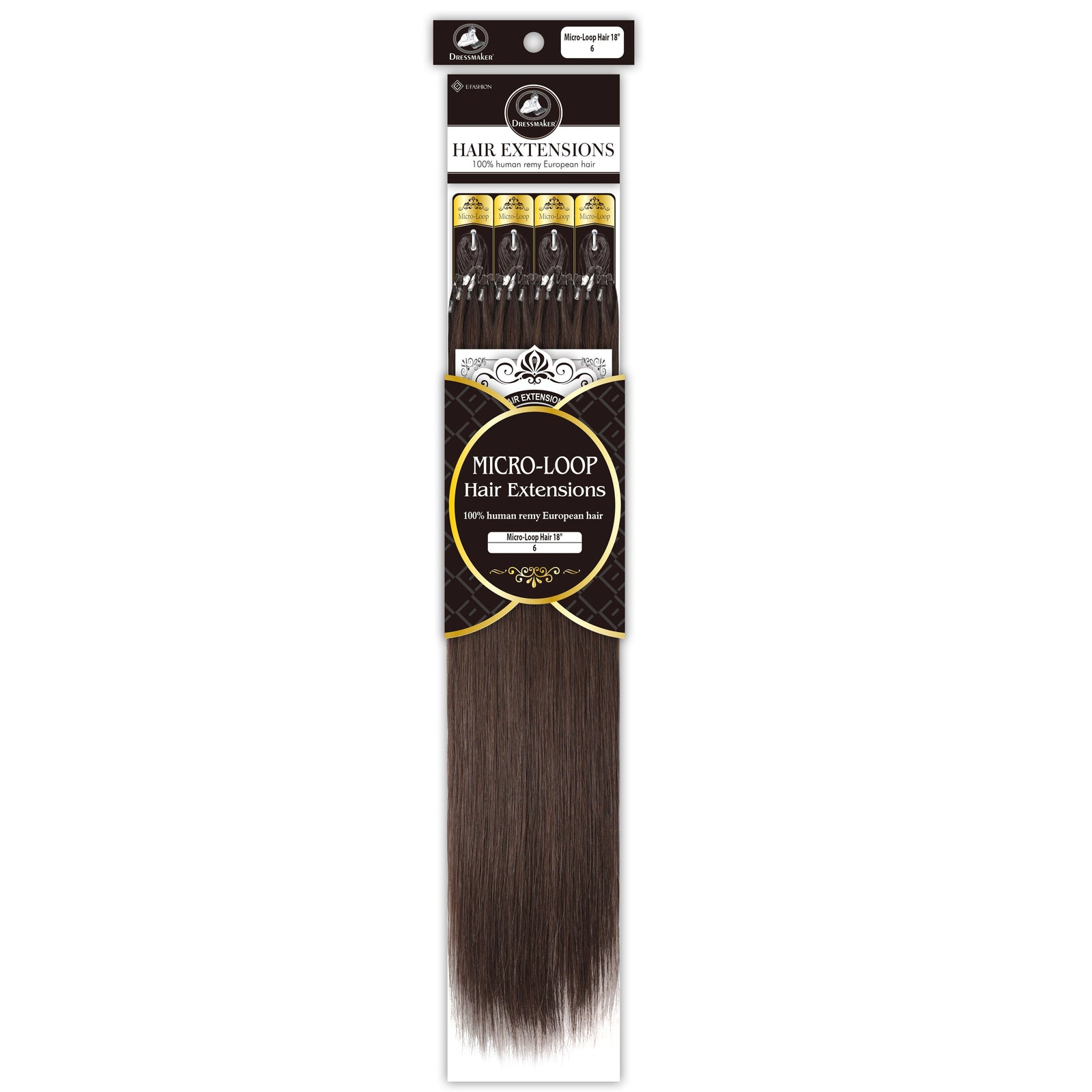 Dressmaker 100% Human Remy European Micro-Loop Straight Hair Extensions (100pcs)