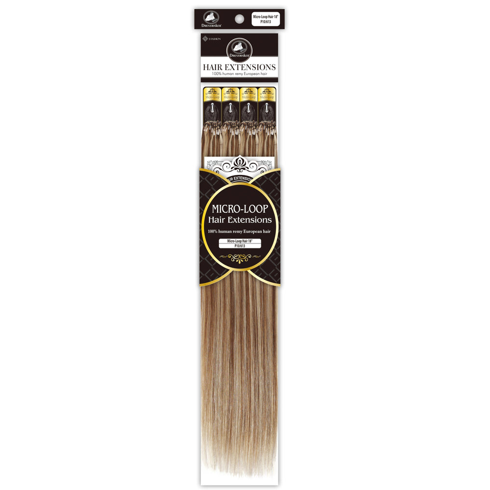 Dressmaker 100% Human Remy European Micro-Loop Straight Hair Extensions (100pcs)