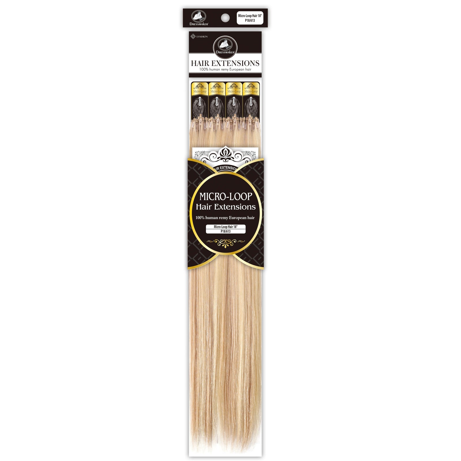 Dressmaker 100% Human Remy European Micro-Loop Straight Hair Extensions (100pcs)