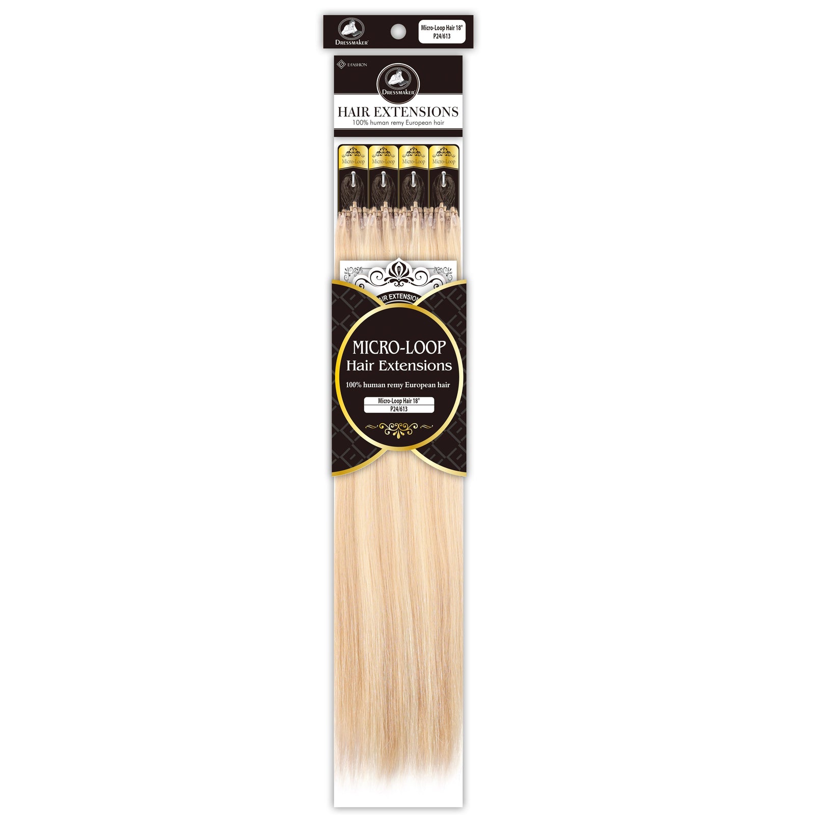 Dressmaker 100% Human Remy European Micro-Loop Straight Hair Extensions (100pcs)