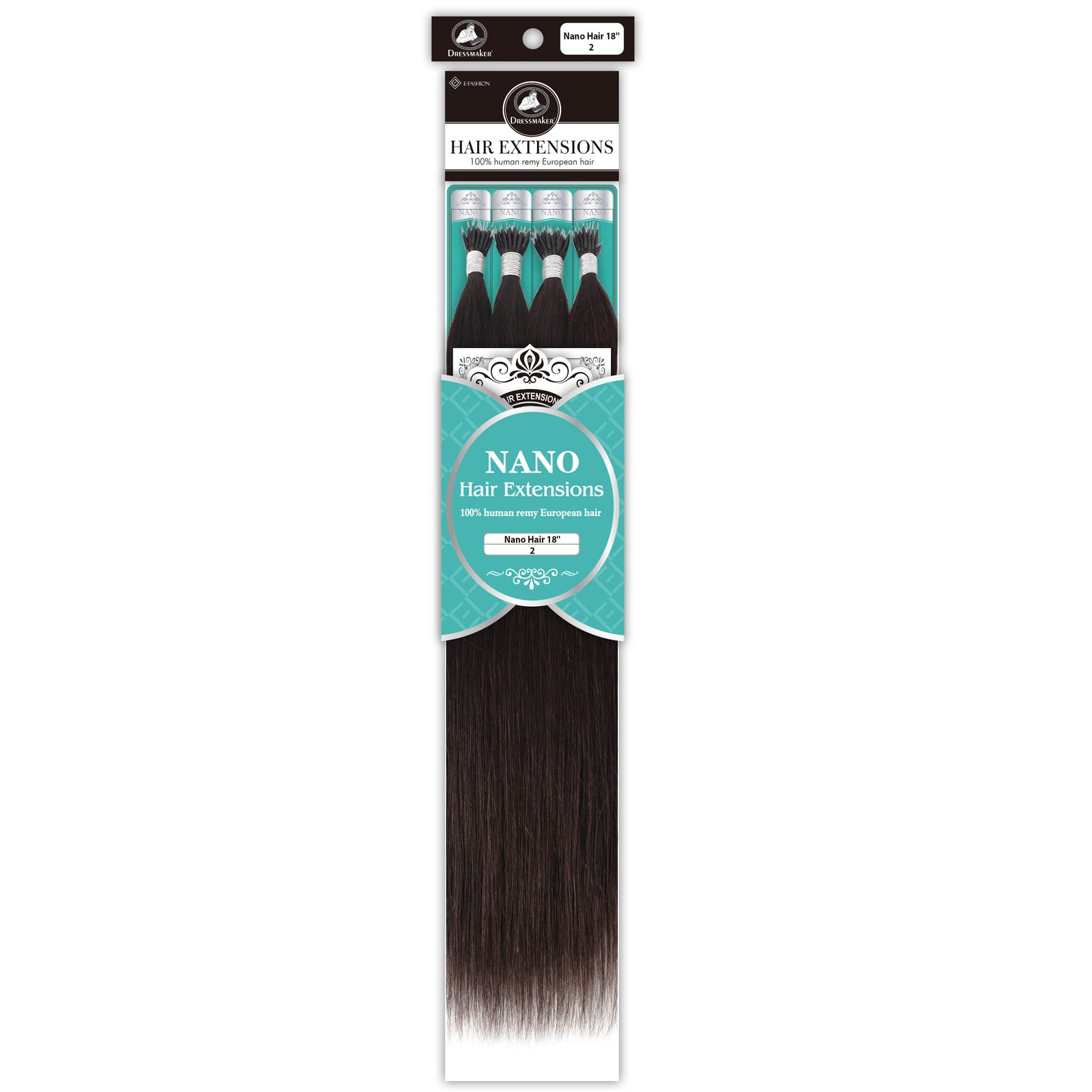 Dressmaker 100% Human Remy European Nano Straight Hair Extensions (100pcs)