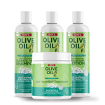 ORS Olive Oil Max Moisture Hydrating & Softening Bundle – Shampoo 473ml, Deep Conditioner 567g, Leave-In 473ml, Daily Styling Lotion 473ml