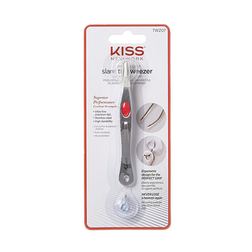 KISS NEW YORK Slant Tip Tweezer with Suction Cup