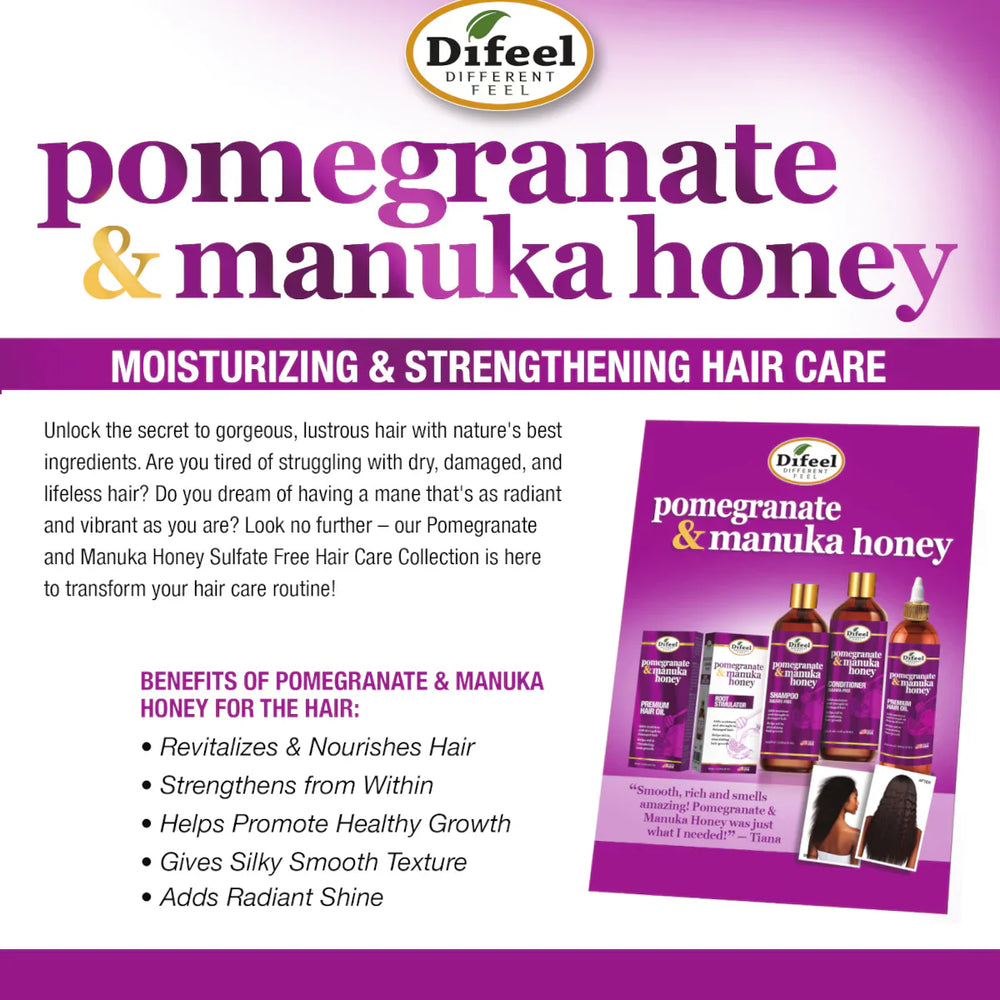Difeel Pomegranate & Manuka Honey Sulfate-Free Shampoo 354ml