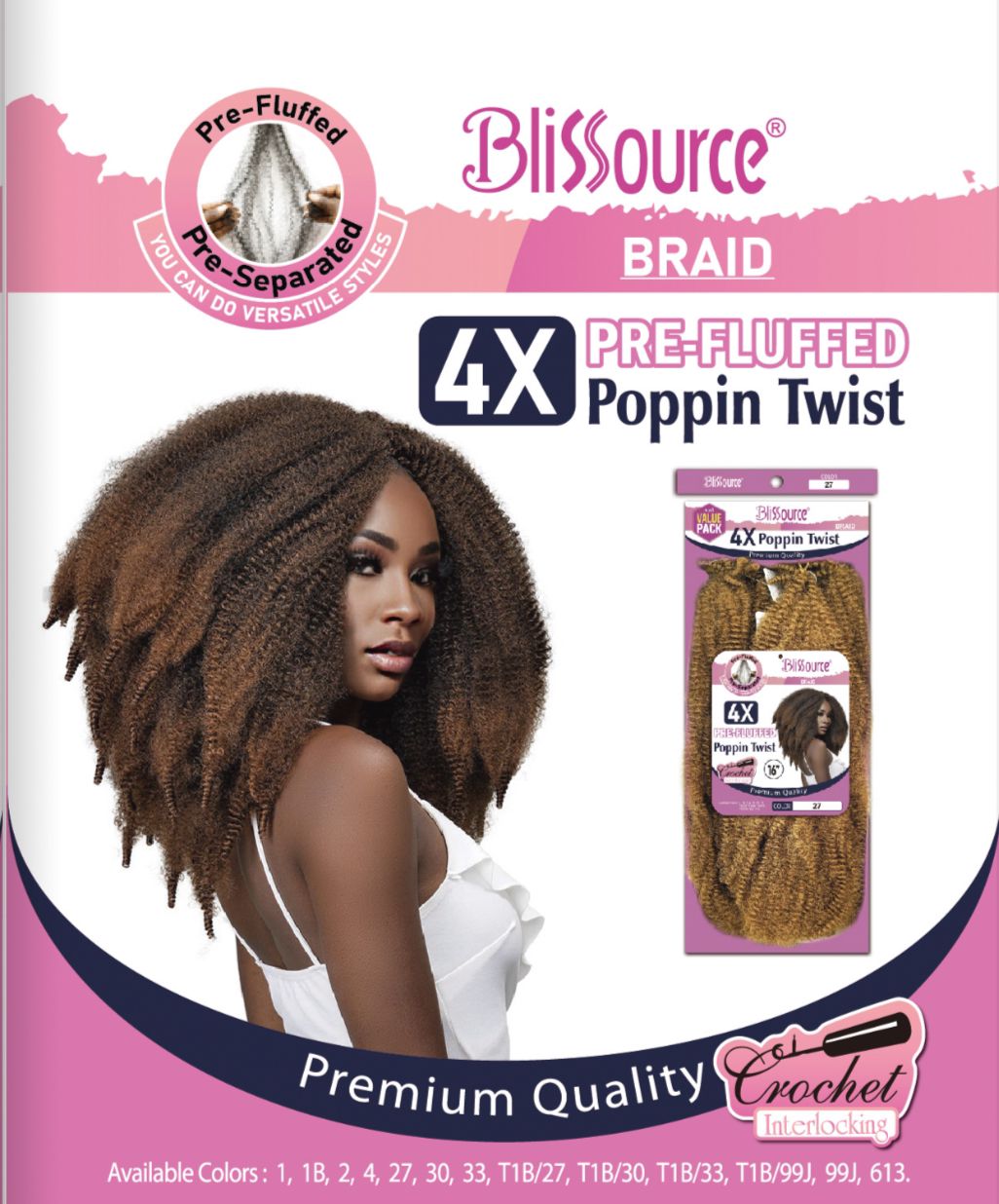Blissource Premium Braid 4x Pre-Fluffed Twists