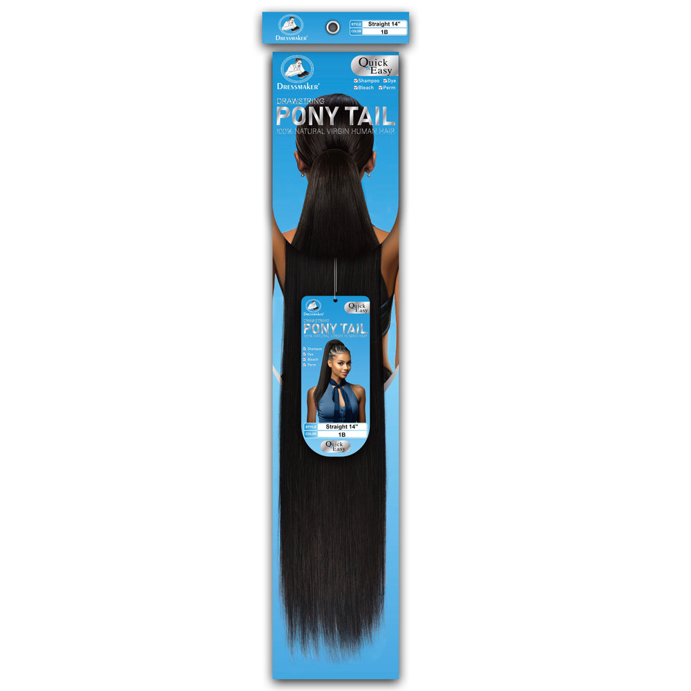 Dressmaker 100% Virgin Human Hair Drawstring Ponytail Straight 14"