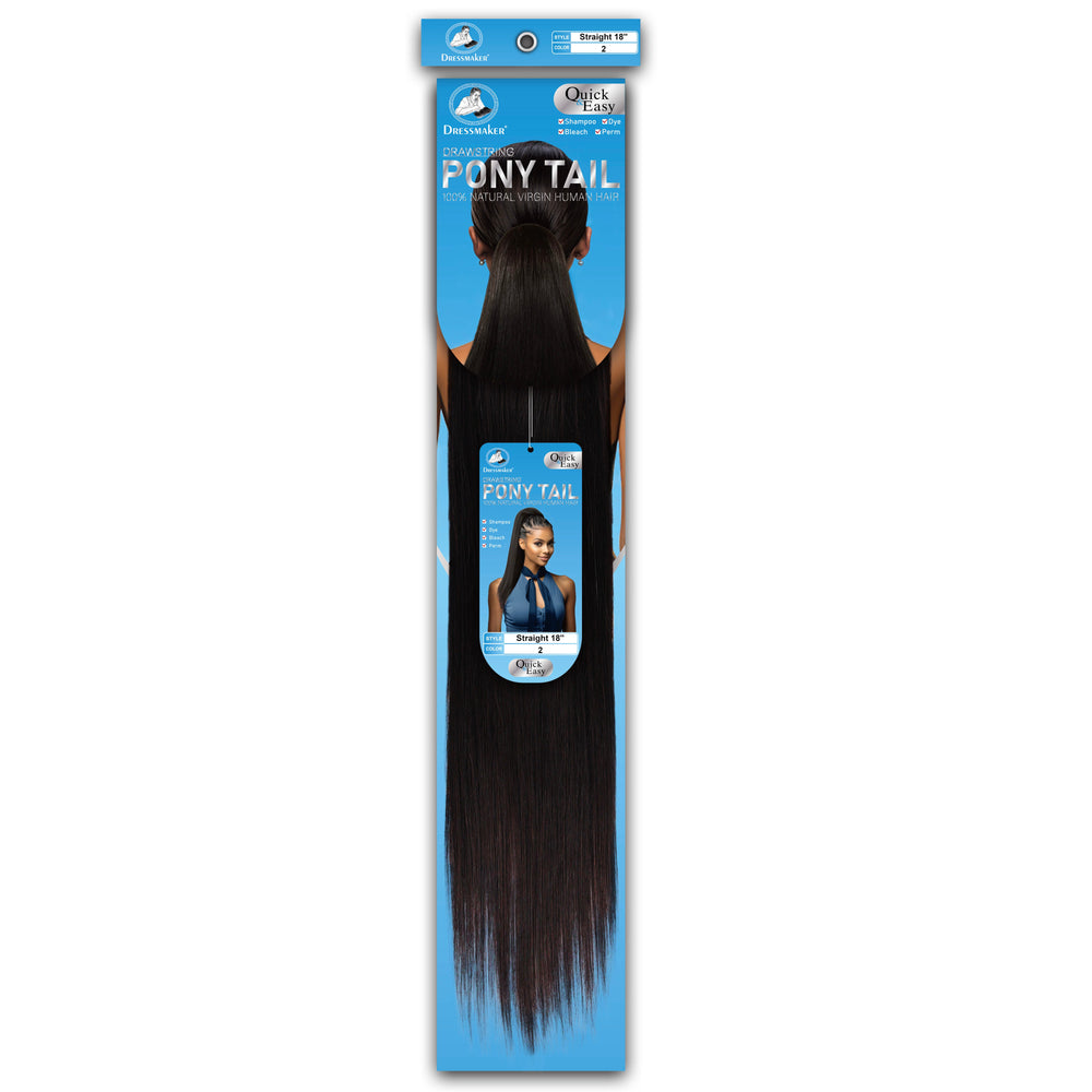Dressmaker 100% Virgin Human Hair Drawstring Ponytail Straight 18"