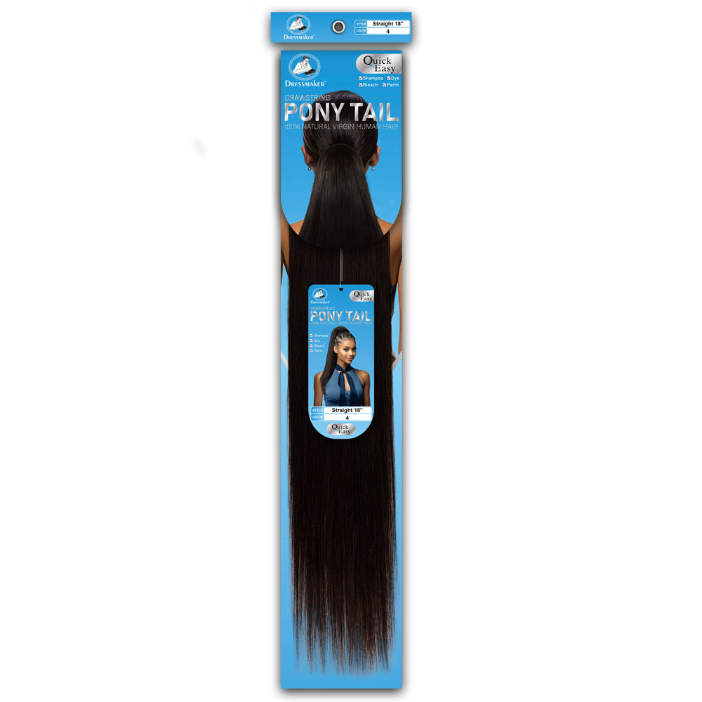 Dressmaker 100% Virgin Human Hair Drawstring Ponytail Straight 18"