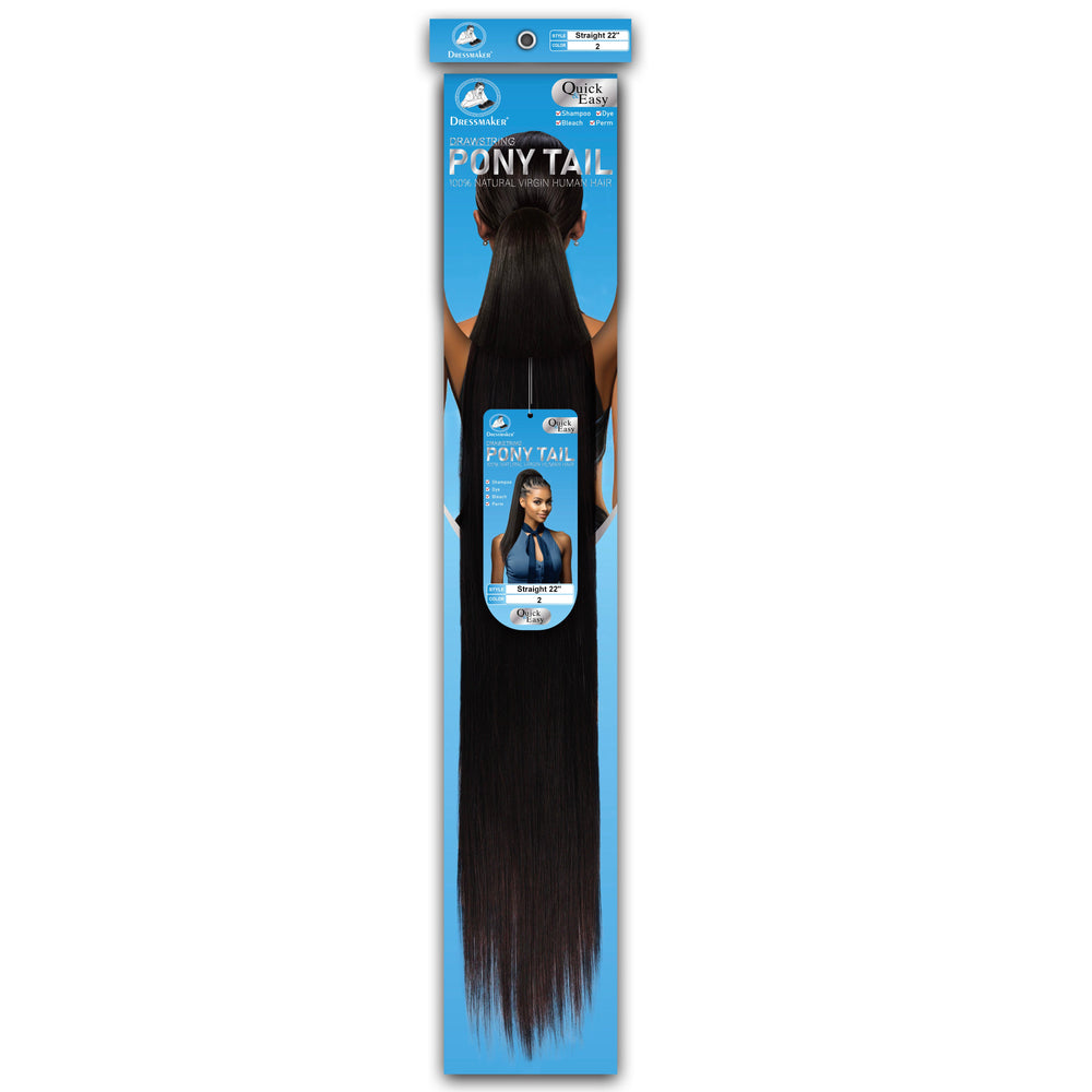 Dressmaker 100% Virgin Human Hair Drawstring Ponytail Straight 22"