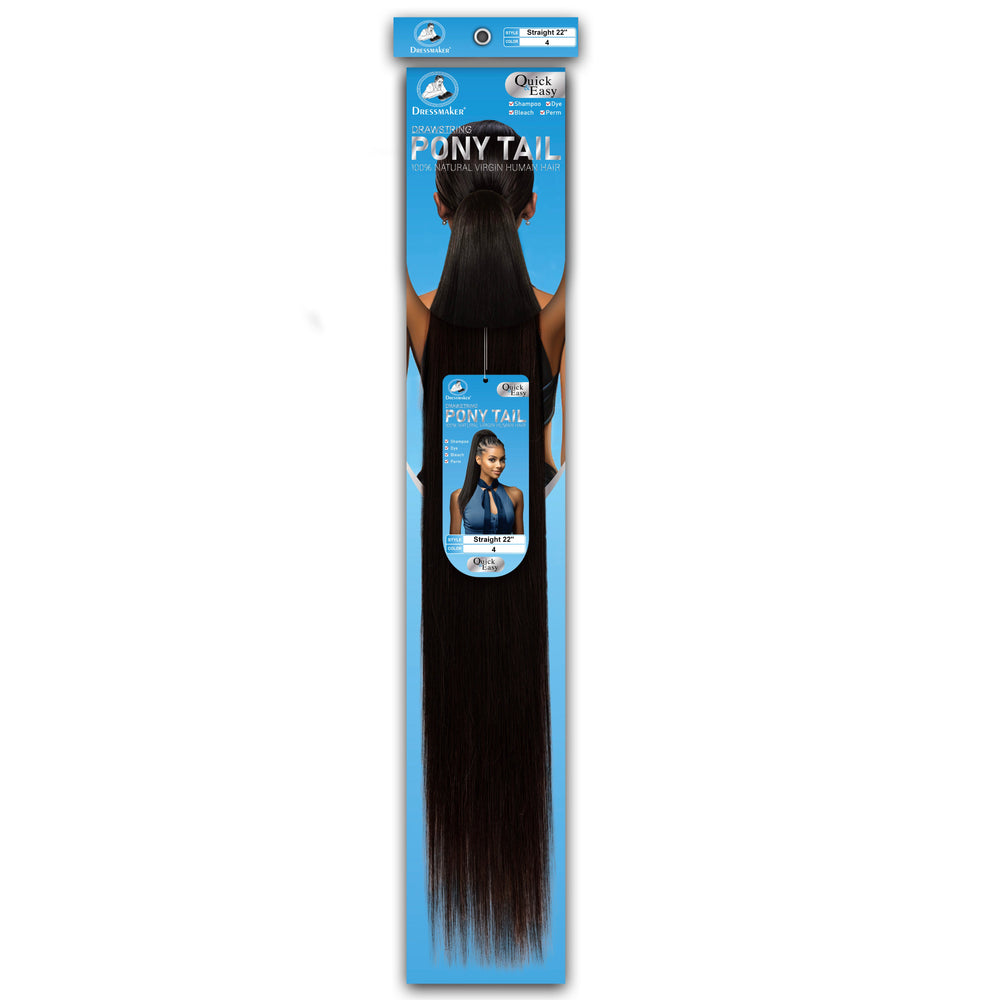 Dressmaker 100% Virgin Human Hair Drawstring Ponytail Straight 22"