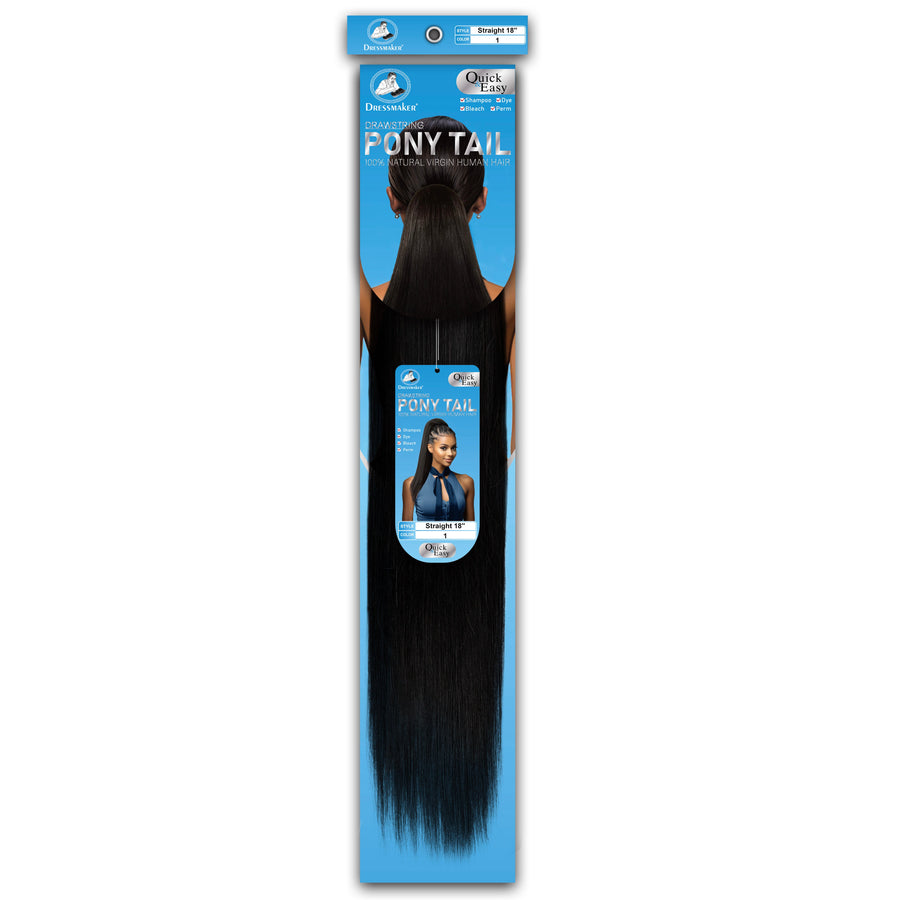 Dressmaker 100% Virgin Human Hair Drawstring Ponytail Straight 18"