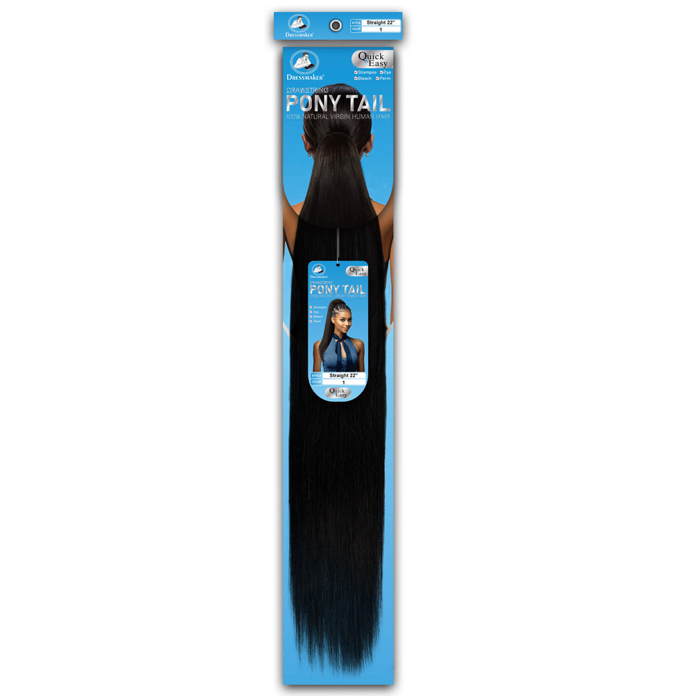 Dressmaker 100% Virgin Human Hair Drawstring Ponytail Straight 22"