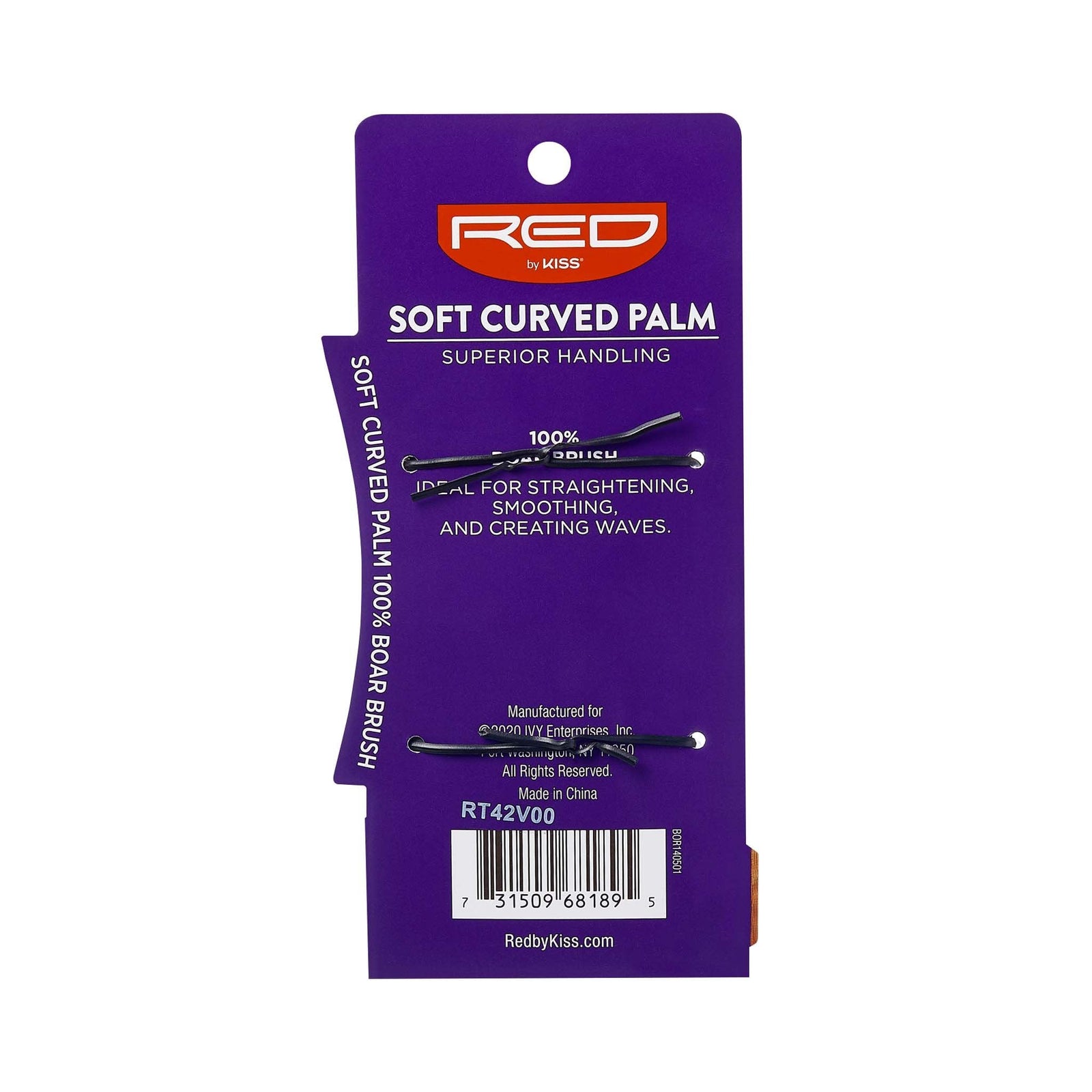 Red By Kiss Professional 100% Curved Boar Brush Soft Bristles