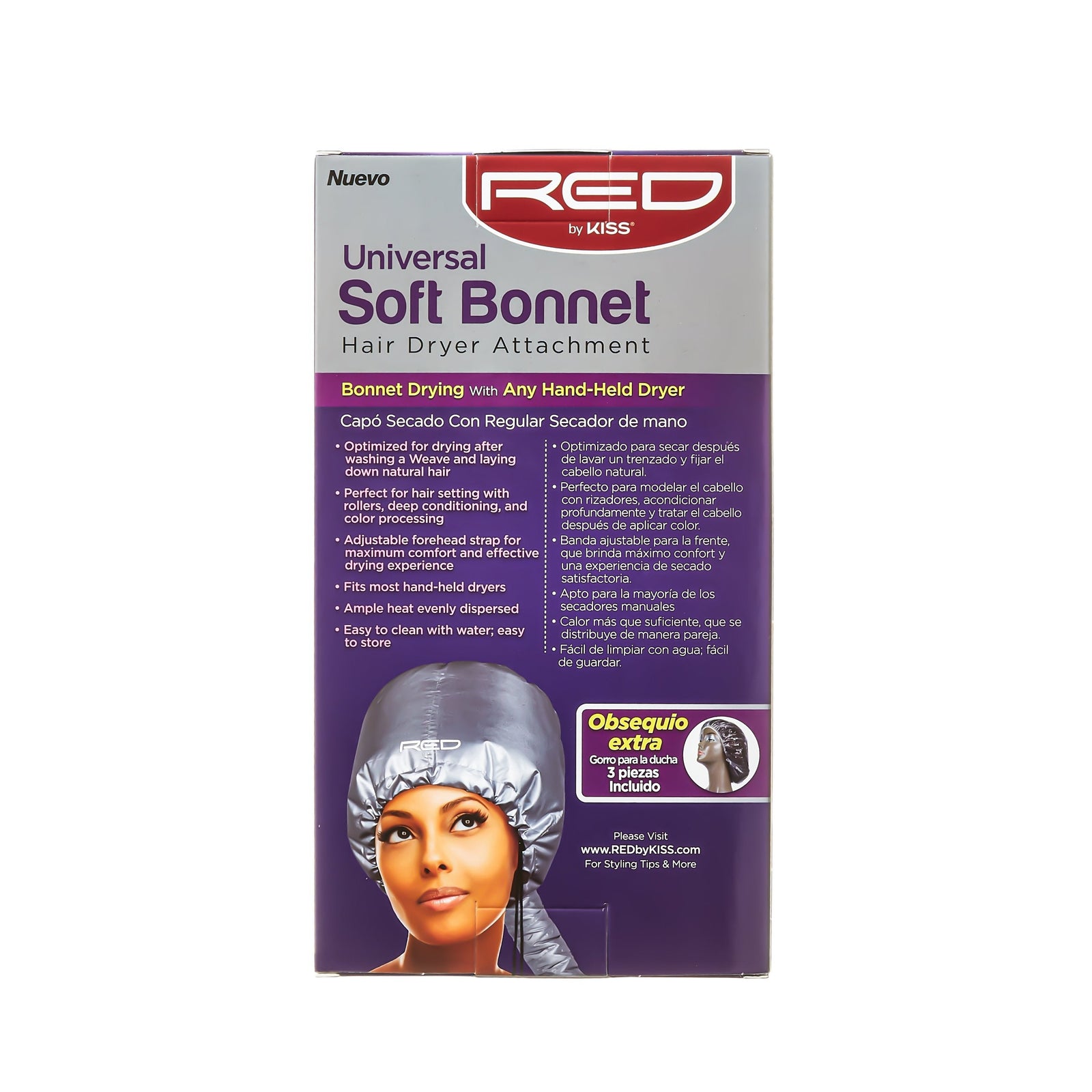 Red By Kiss Universal Soft Bonnet Attachment Bonnet Drying with Any Hand-Held Dryer