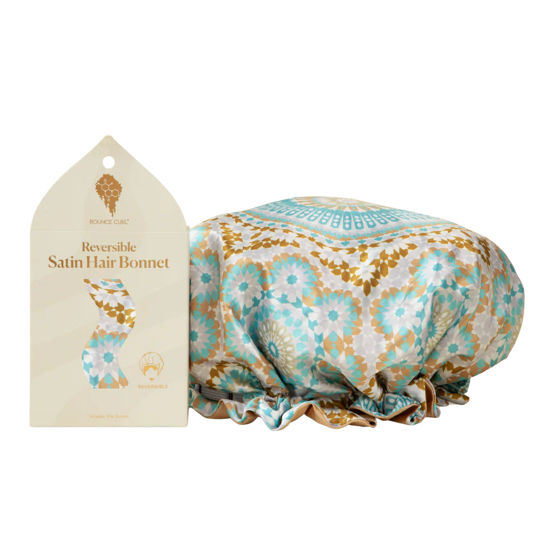 Bounce Curl Reversible Satin Hair Bonnet Teal