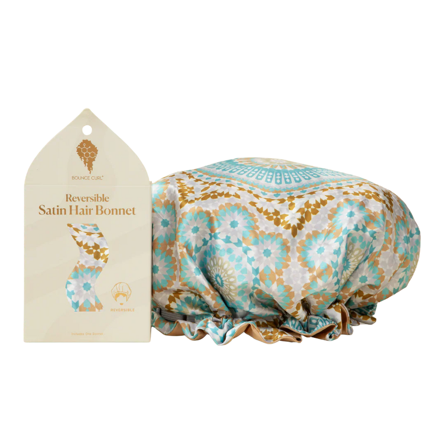 Bounce Curl Reversible Satin Hair Bonnet Teal