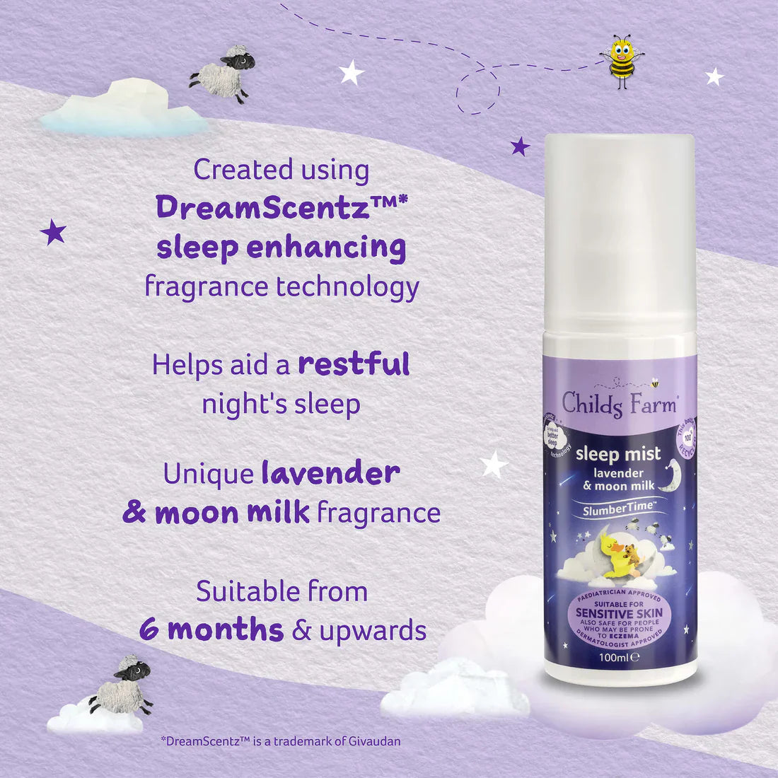 Childs Farm Sensitive Skin Experts Lavender & Moon Milk Sleep Mist 100ml