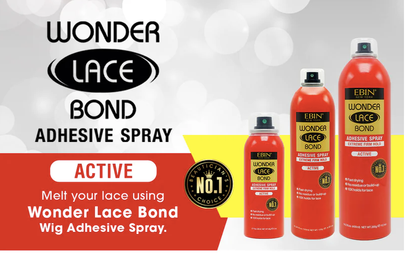 Ebin Wonder Lace Bond Wig Adhesive Spray Extreme Firm Hold 80ml