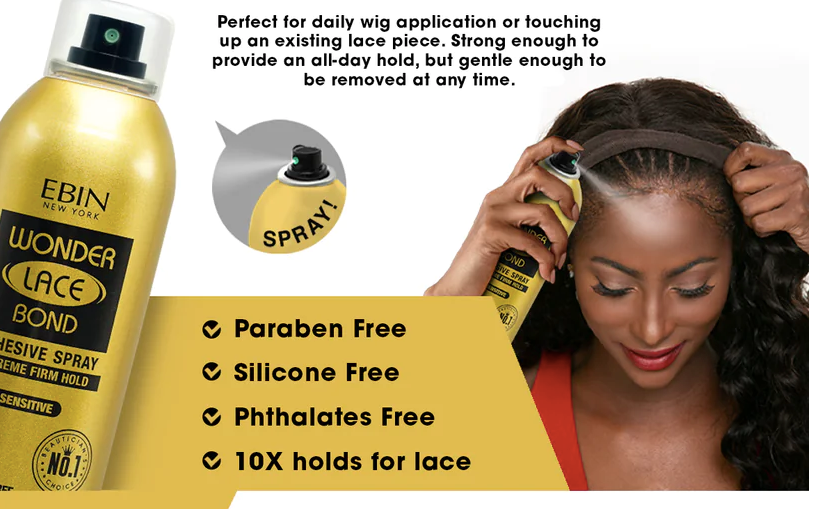 Ebin Wonder Lace Bond Wig Adhesive Spray Sensitive 420ml