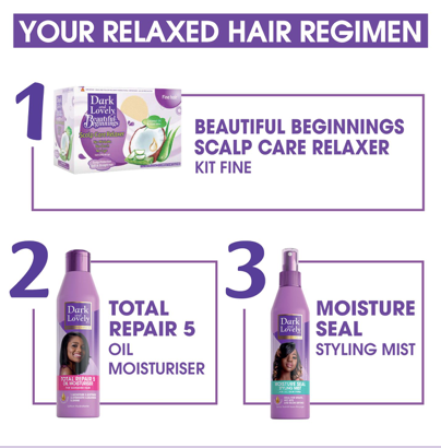 Dark & Lovely Beautiful Beginnings Scalp Care No-Lye Relaxer Kit – Fine