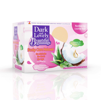 Dark & Lovely Beautiful Beginnings Scalp Care No-Lye Relaxer Kit – Normal