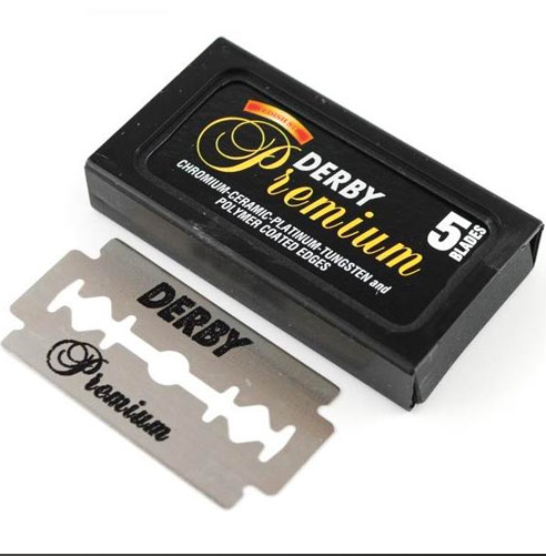 Derby Premium Chromium-Platinum Double Edge Razor Blades