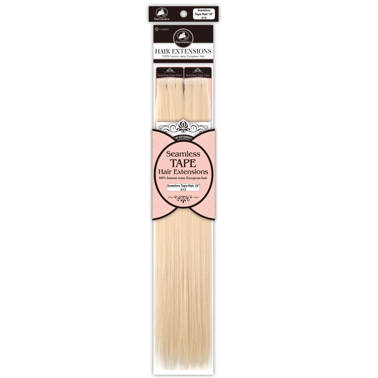 Dressmaker 100% Human Remy European Seamless Tape-In Straight Hair Extensions (40pcs)