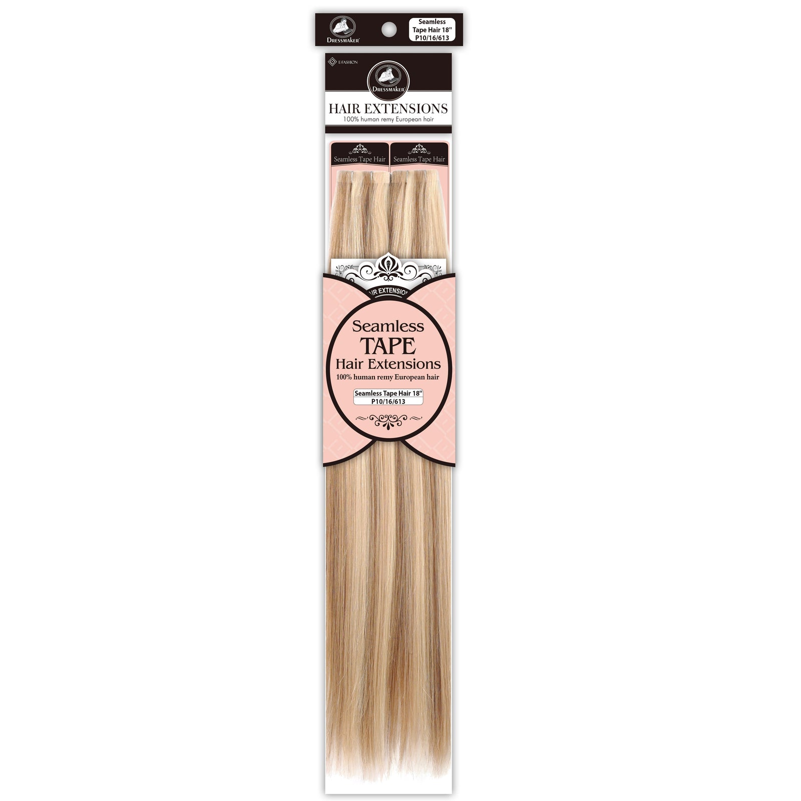 Dressmaker 100% Human Remy European Seamless Tape-In Straight Hair Extensions (40pcs)