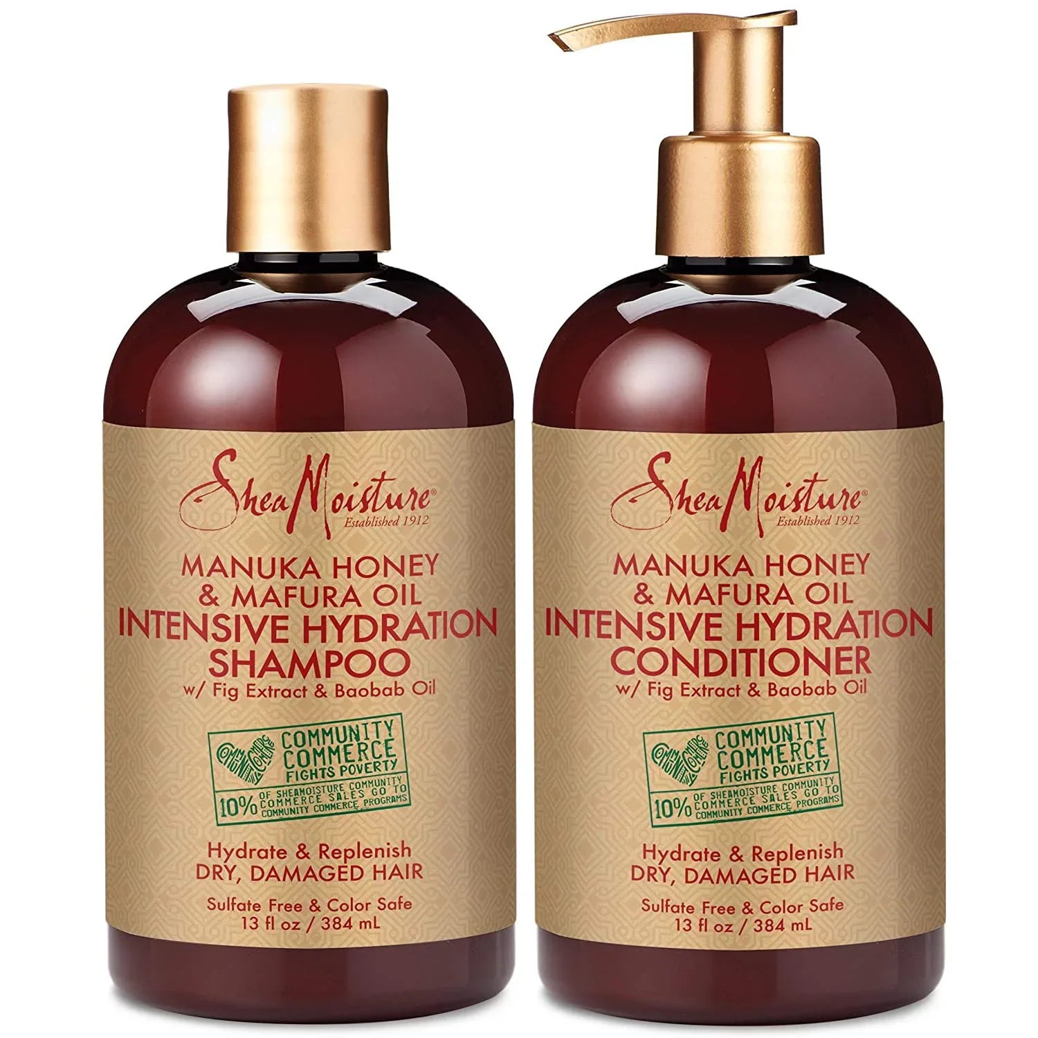 Shea Moisture Manuka Honey & Mafura Oil Set Shampoo 384ml and Conditioner 384ml