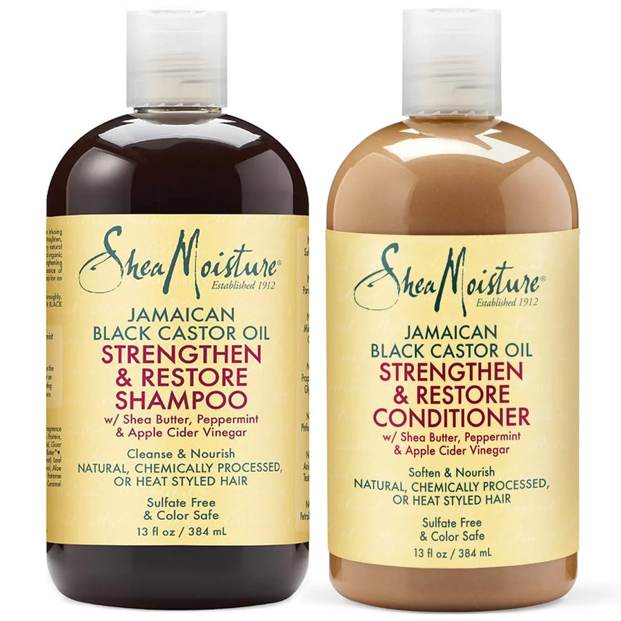 Shea Moisture Jamaican Black Castor Oil Set Strengthening Shampoo 384ml & Conditioner384ml
