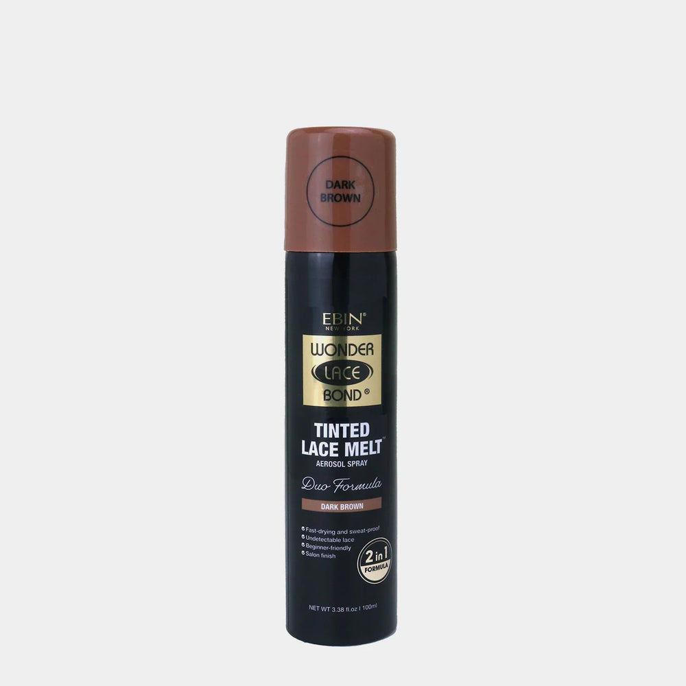 Ebin Wonder Lace Bond Tinted Lace Melt Aerosol Spray Dark Brown 100ml/3.38oz