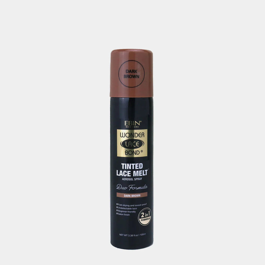 Ebin Wonder Lace Bond Tinted Lace Melt Aerosol Spray Dark Brown 100ml/3.38oz
