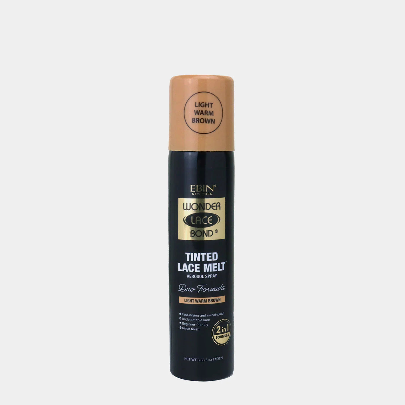 Ebin Wonder Lace Bond Tinted Lace Melt Aerosol Spray Light Warm Brown 100ml/3.38oz