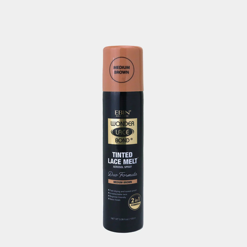 Ebin Wonder Lace Bond Tinted Lace Melt Aerosol Spray Medium Brown 100ml/3.38oz
