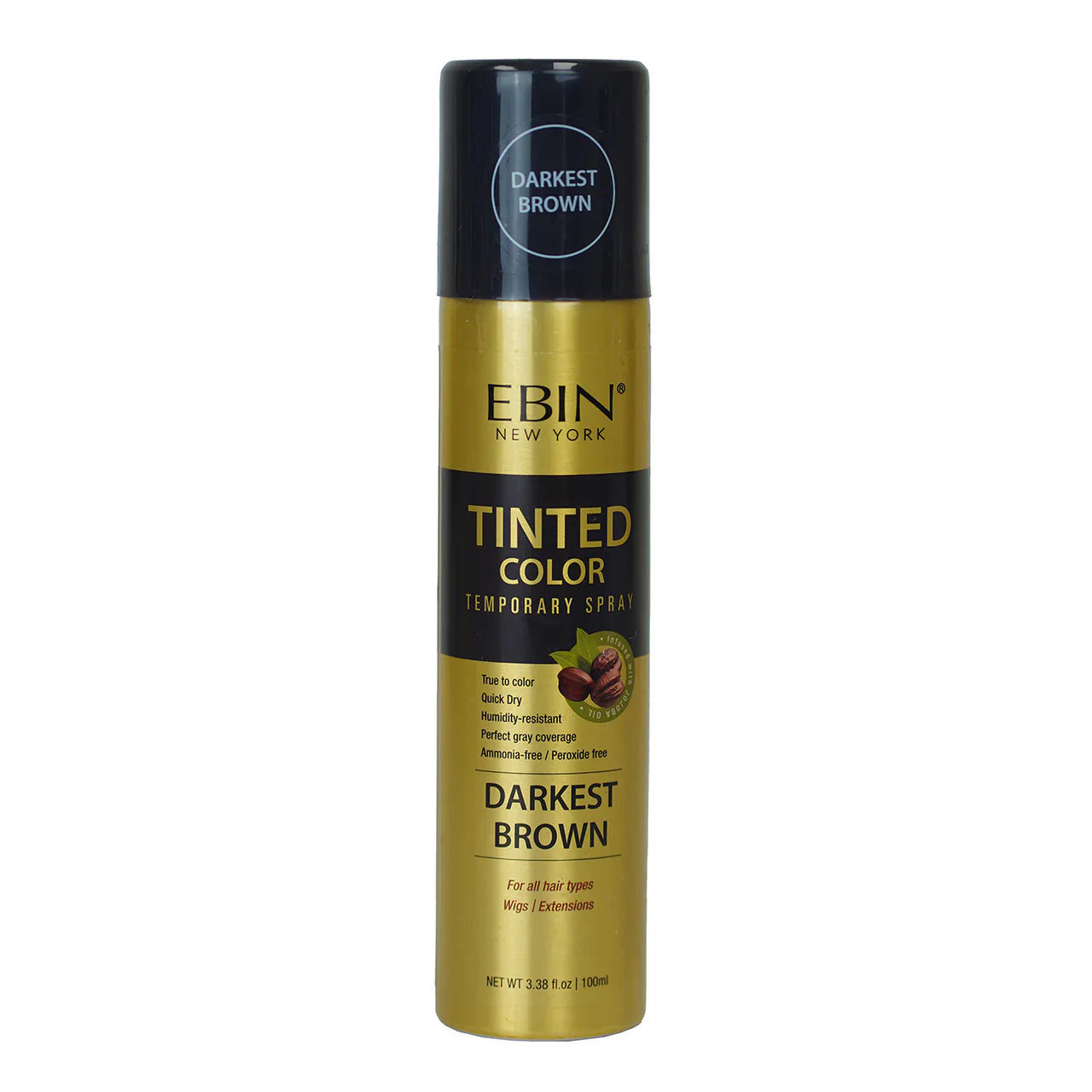Ebin New York Tinted Color Temporary Spray Darkest Brown 100ml/3.38oz