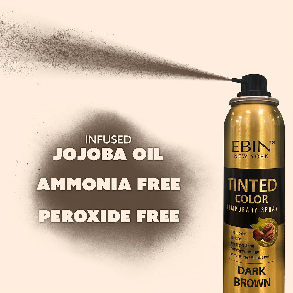 Ebin New York Tinted Color Temporary Spray Jet Black 100ml/3.38oz