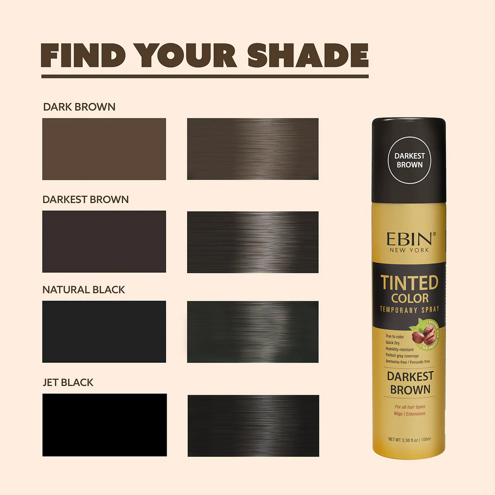 Ebin New York Tinted Color Temporary Spray Darkest Brown 100ml/3.38oz
