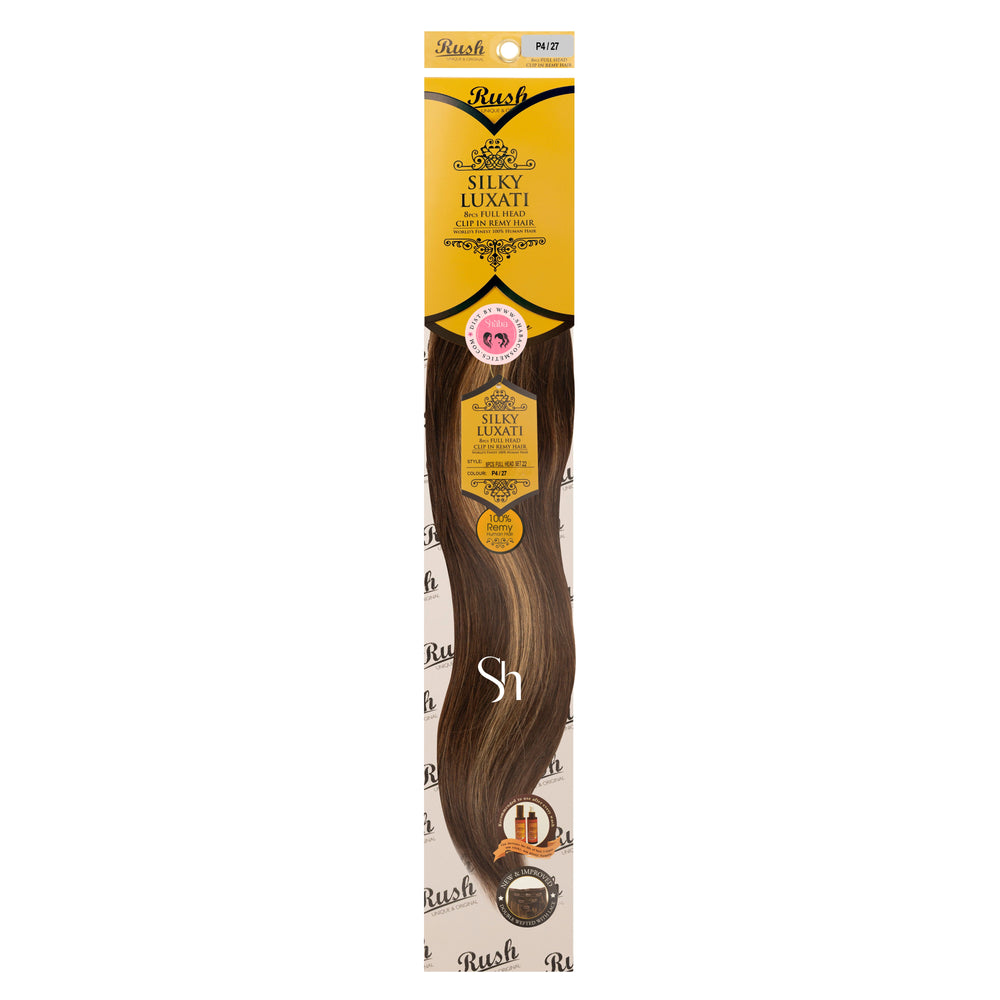 RUSH Silky Luxati 22" Straight 8pcs Full Head Clip-In 100% Human Remy Hair