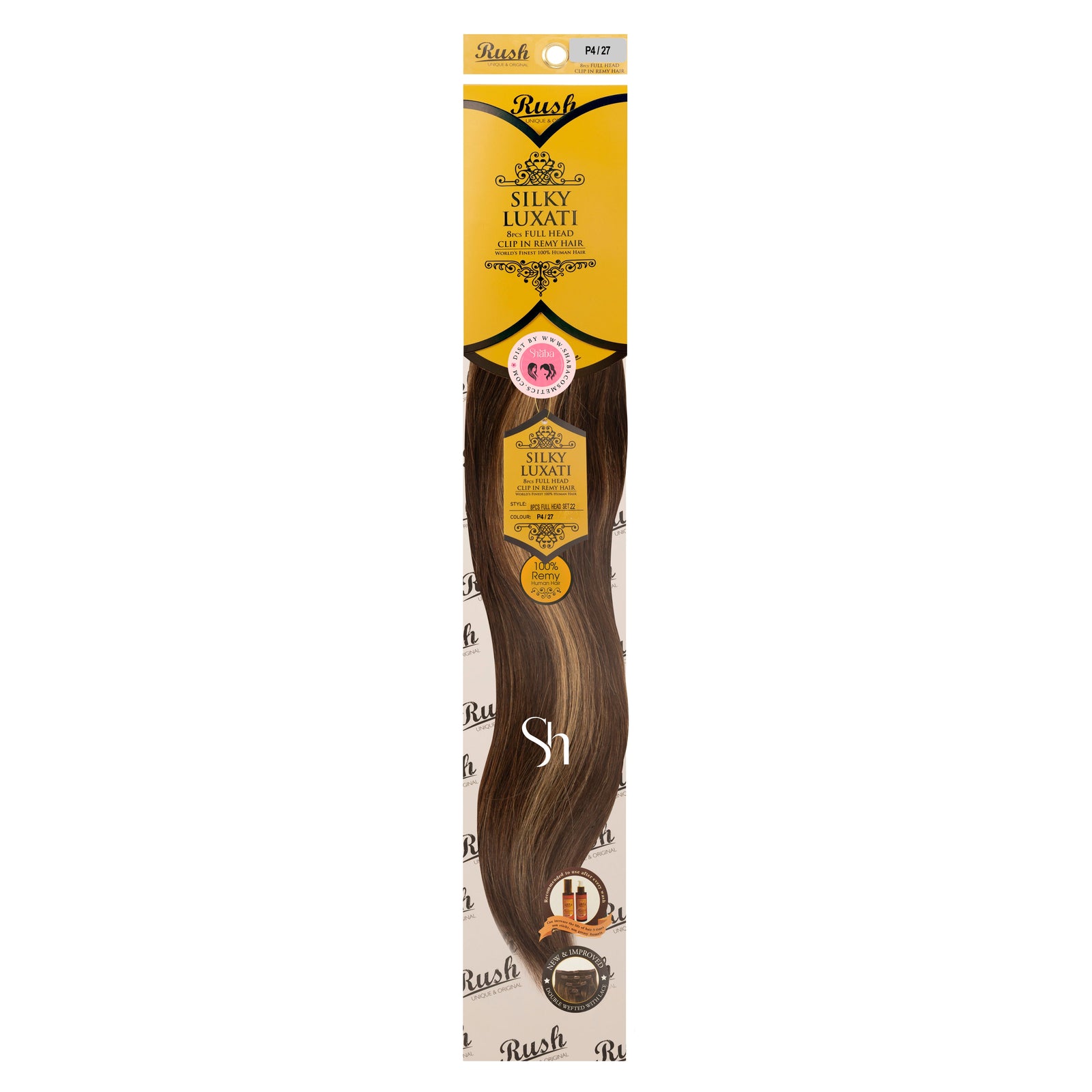 RUSH Silky Luxati 22" Straight 8pcs Full Head Clip-In 100% Human Remy Hair