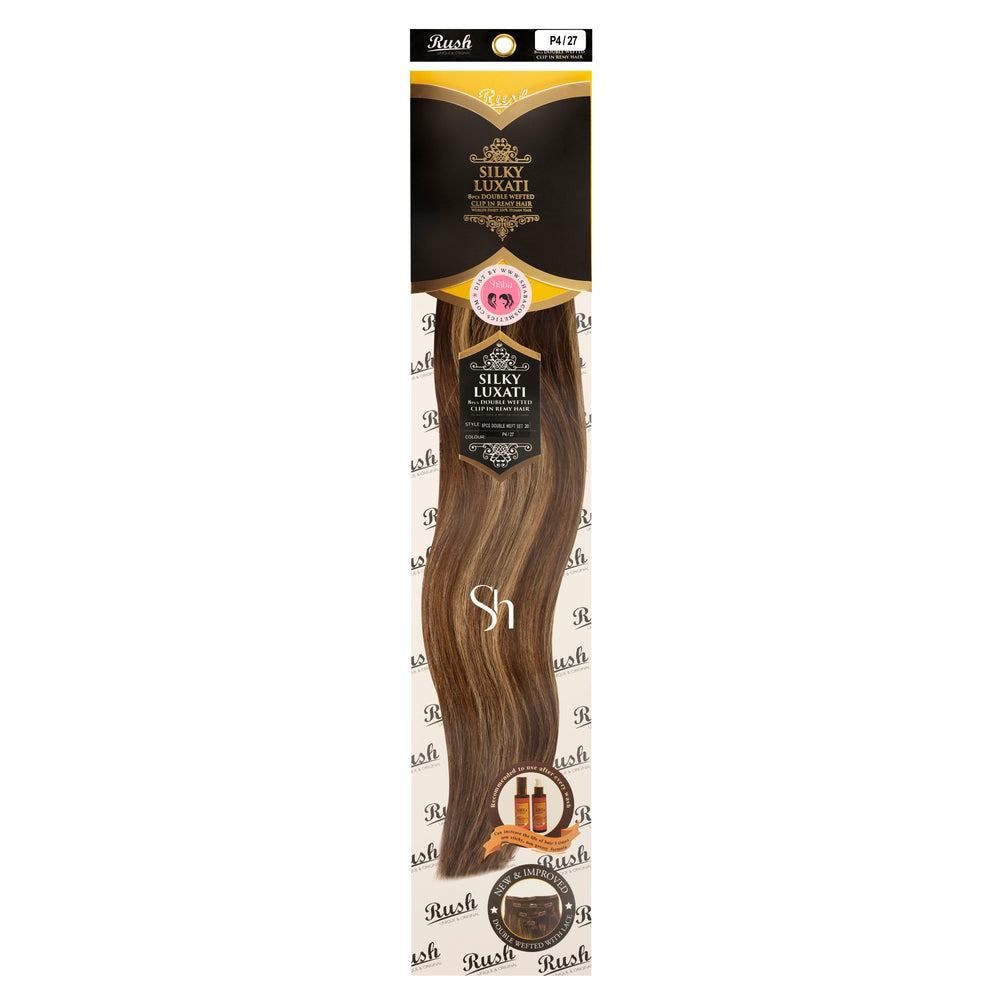 RUSH Silky Luxati 20" Straight 8pcs Double Wefted Clip-In Remy 100% Human Hair