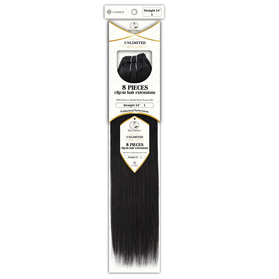 Dressmaker 8-Piece 14" Clip-In Hair Extensions Single Weft Straight