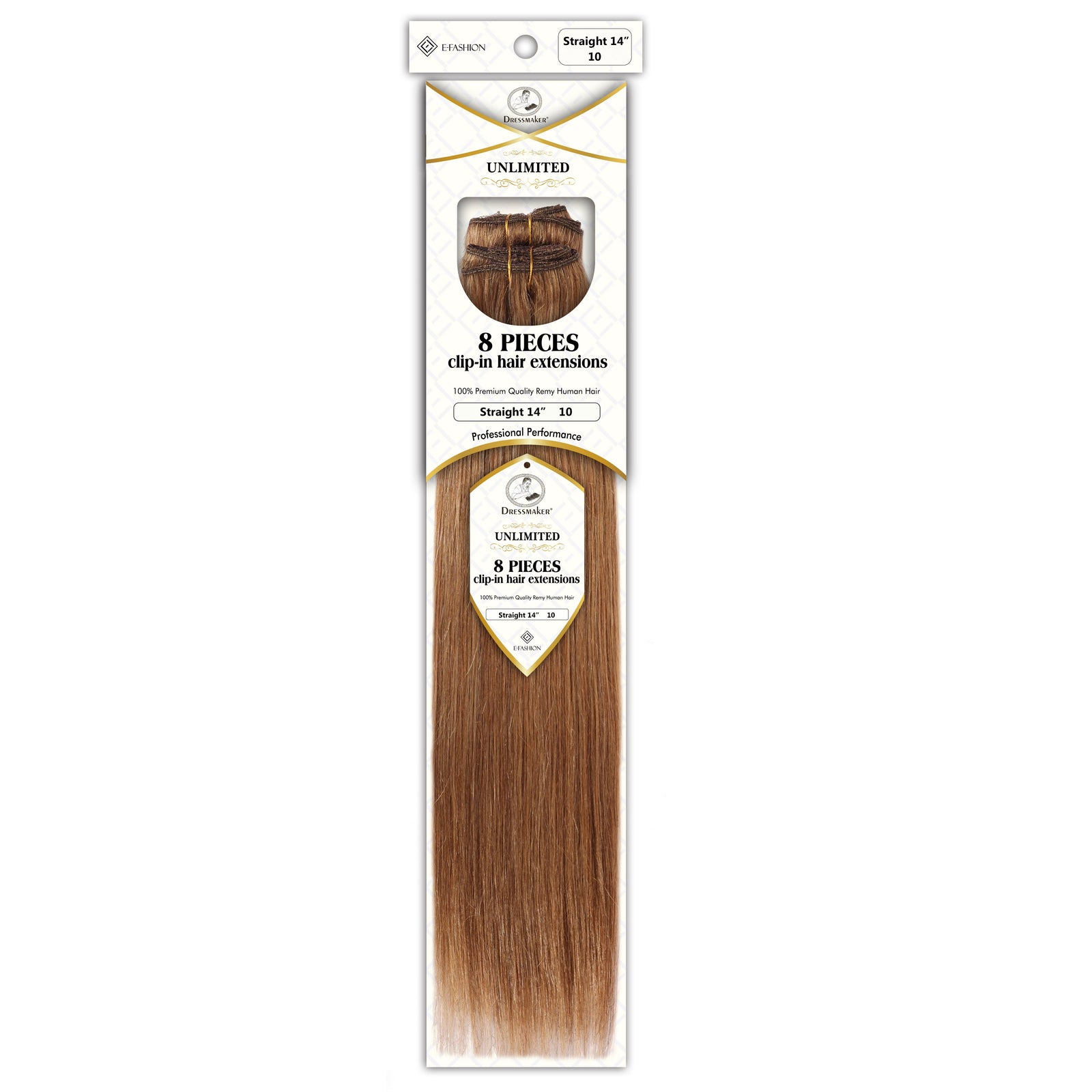 Dressmaker 8-Piece 14" Clip-In Hair Extensions Single Weft Straight