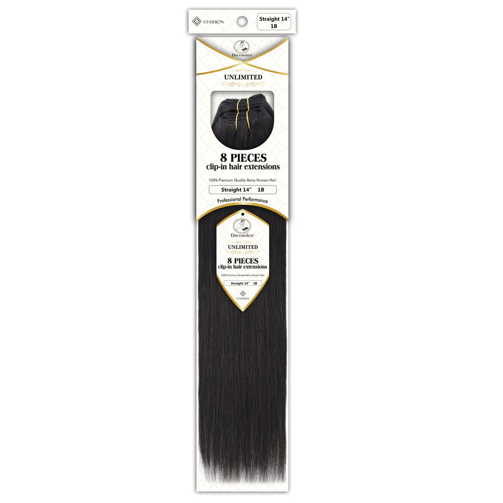 Dressmaker 8-Piece 14" Clip-In Hair Extensions Single Weft Straight
