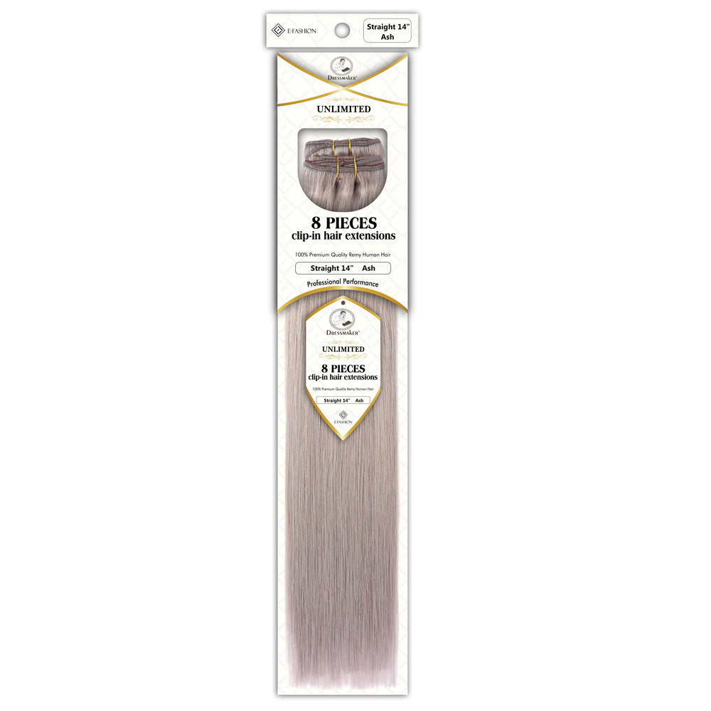 Dressmaker 8-Piece 14" Clip-In Hair Extensions Single Weft Straight